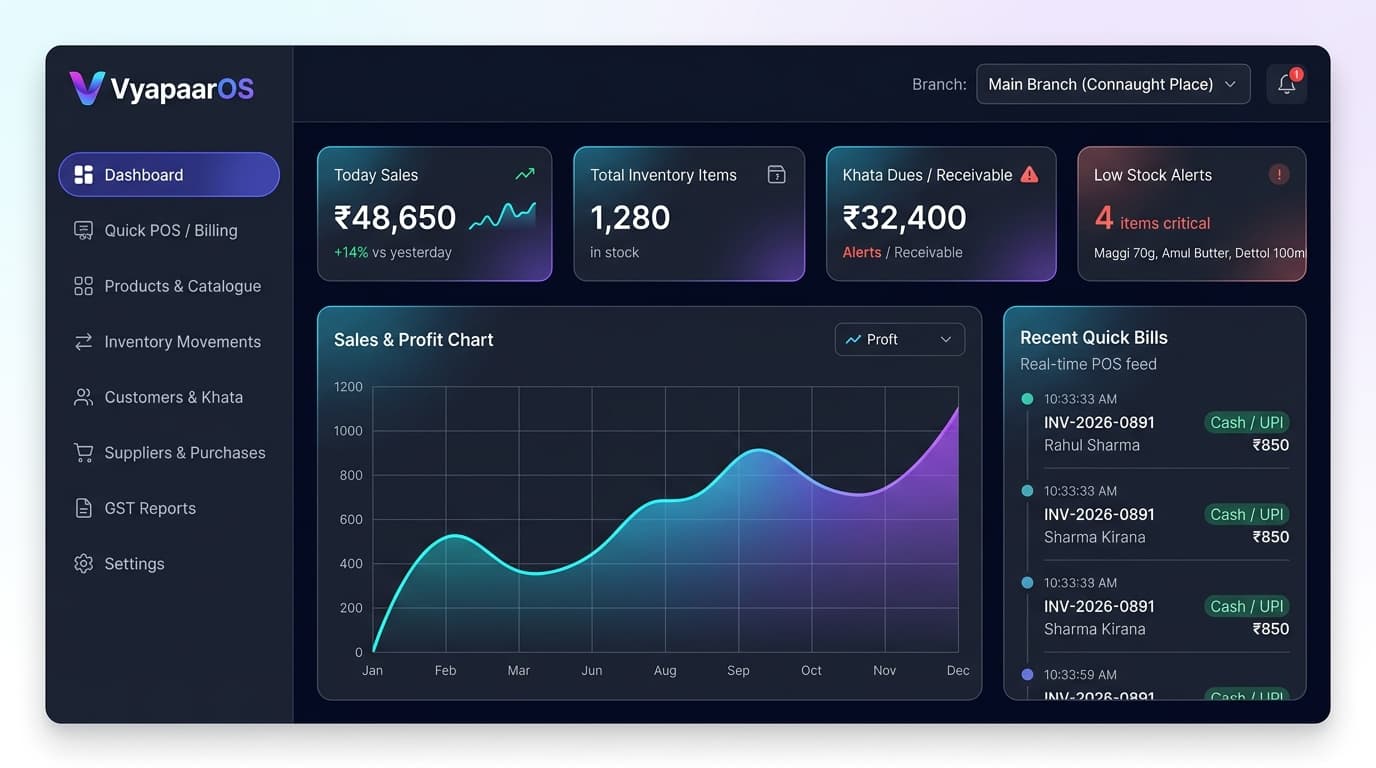 VyapaarOS Dashboard